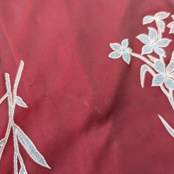 Vintage Y2K Red Floral Mesh Maxi Dress Ezen Small - Picture 9 of 11